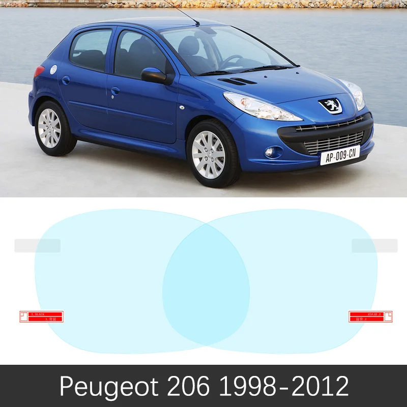 Полное покрытие противотуманной пленки непромокаемое зеркало заднего вида для peugeot 206 206+ 206cc 206sw CC SW 1998~ 2012 Защитные пленки аксессуары - Название цвета: Peugeot 206