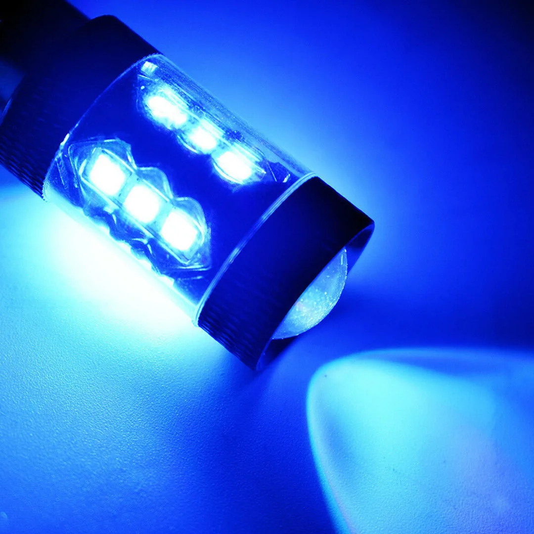 For Yamaha 2pcs LED Headlight Bulb 80W Blue For Raptor 125 250 660R 700R YFM660R Bear Tracker Bruin Grizzly