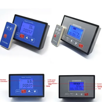 

60A/30A LCD Smart Digital Display Adjustable PWM DC Motor Speed Controller Timing Reversible Remote Control 15KHZ