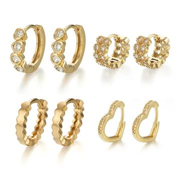 

Trendy Round Circle Small Hoop Earrings for Women 2020 Fashion Crystal Geometric Statement CZ Huggies Female Minimalist Brincos