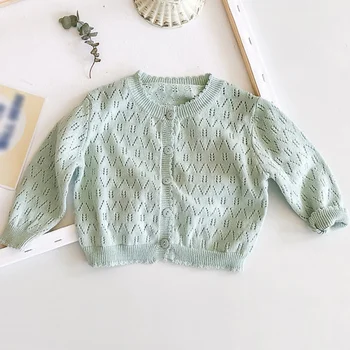 

Kids Cute Baby Sweaters Autumn Baby Boy Girl Cardigan Knitted Iackets Solid Color Casual Outerwear Clothes