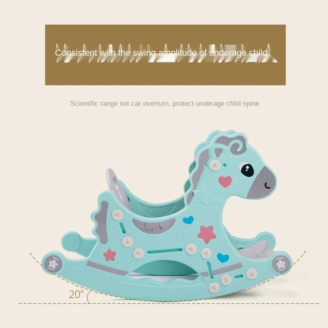 LazyChild Infant Rocking Horse For Kids 2 In 1 Baby Toy Children Stool Ride Horse Toy Multifunction Birthday Gift Dining Table 4