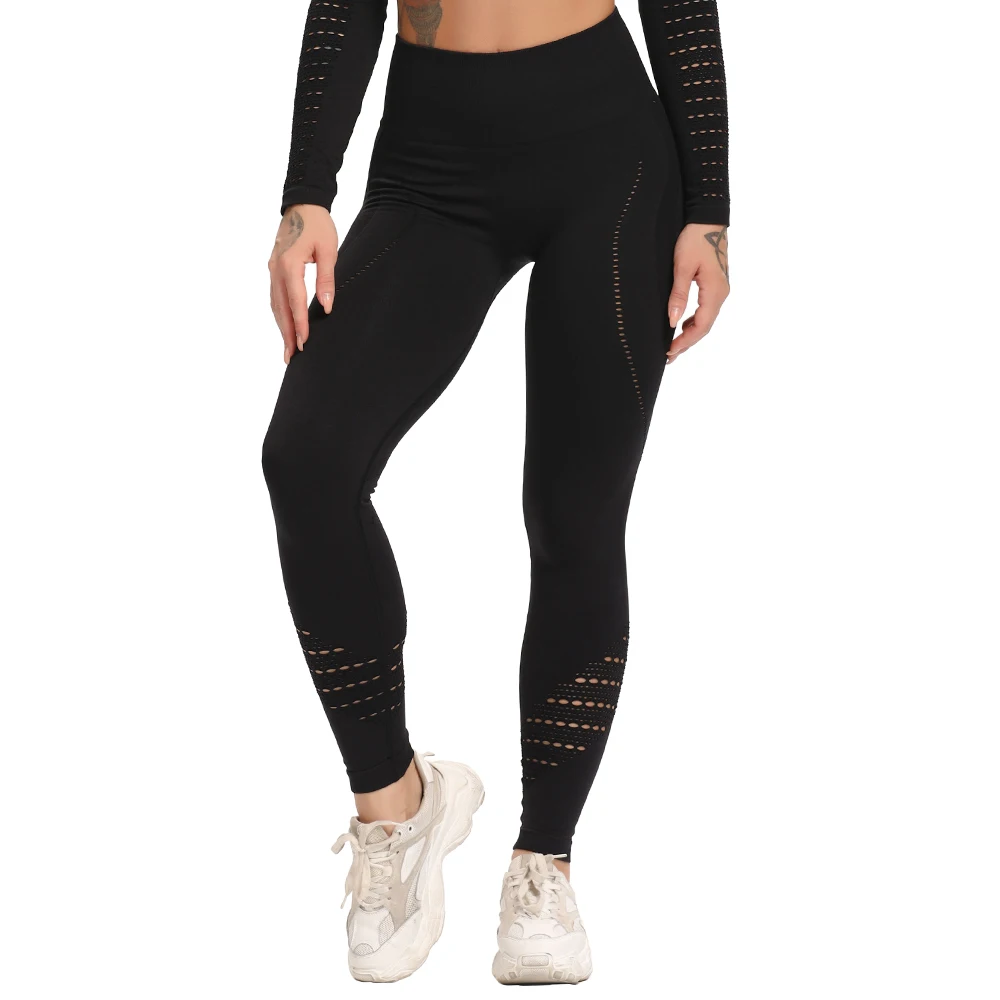 

Leggings Women For Fitness Seamless Hollow Out Workout Gym Sport Leggings Women High Waist Push Up Leggins Female Long Pants