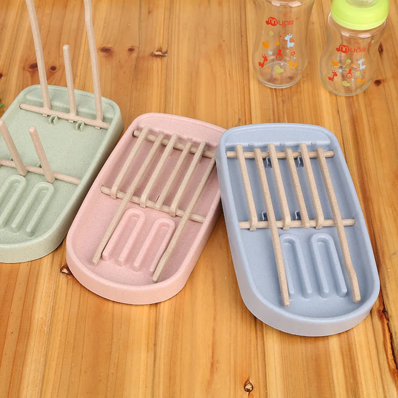 

TY Wheat Straw Draining Rack for Feeding Bottle Environmentally Friendly at Him Baby Feeding Bottle Pacifier Storage Rack Drain