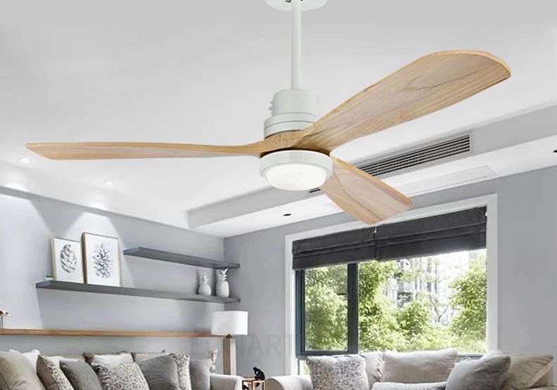 wood ceiling fan lamp with remote control 