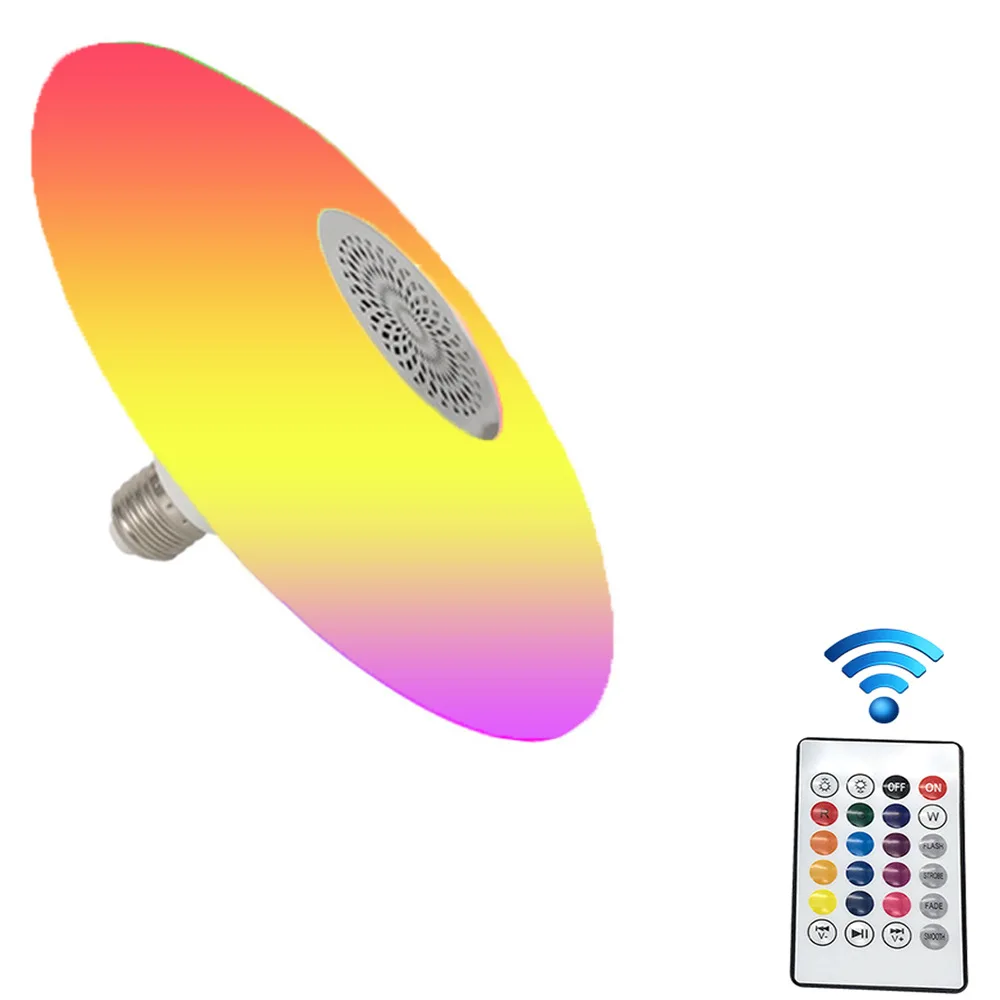 

Bluetooth Music Bulb RGB High Power Flying Saucer Lamp Remote Control Intelligent Colorful Bluetooth Flying Saucer Sound Lamp