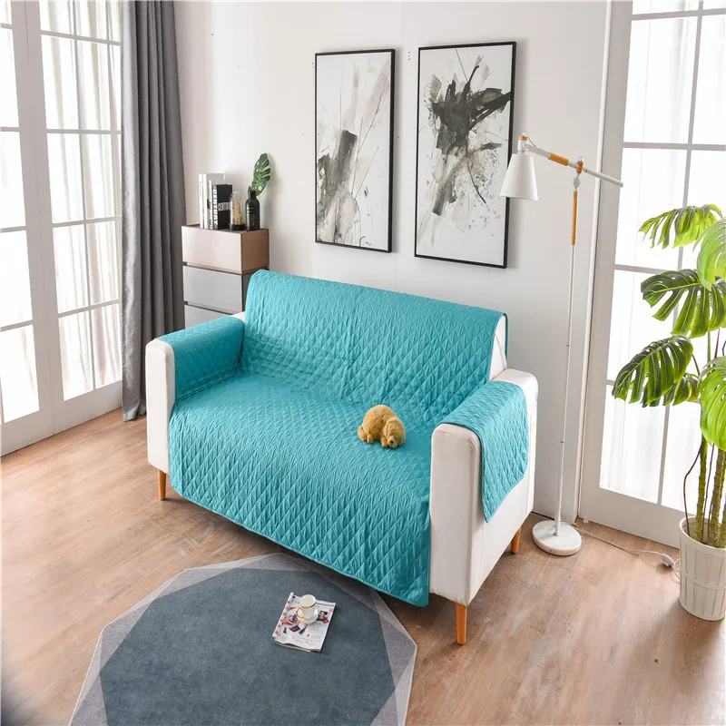 Моющийся чехол на диван для домашних животных собак детей бирюзовые Чехлы