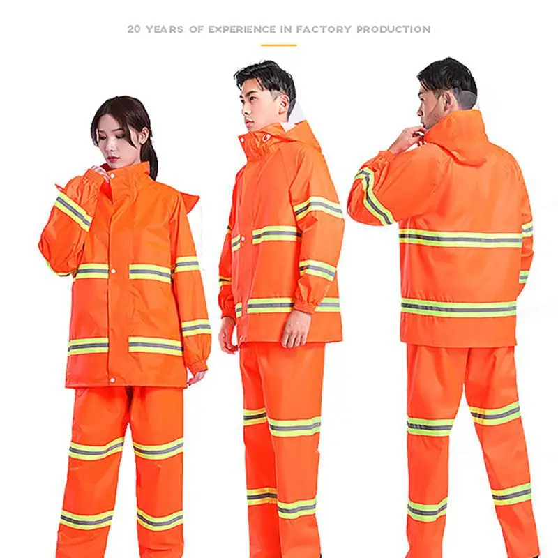 

Raincoat Reflective Split Rain Pants Suit Windproof Waterproof Rainproof Breathable Thickening Single Cap