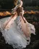 Booma Floral Appliques Romantic 2022 Country Wedding Dresses Lace A Line Off Shoulder Backless Sexy Tulle Boho Bridal Gowns ► Photo 3/4