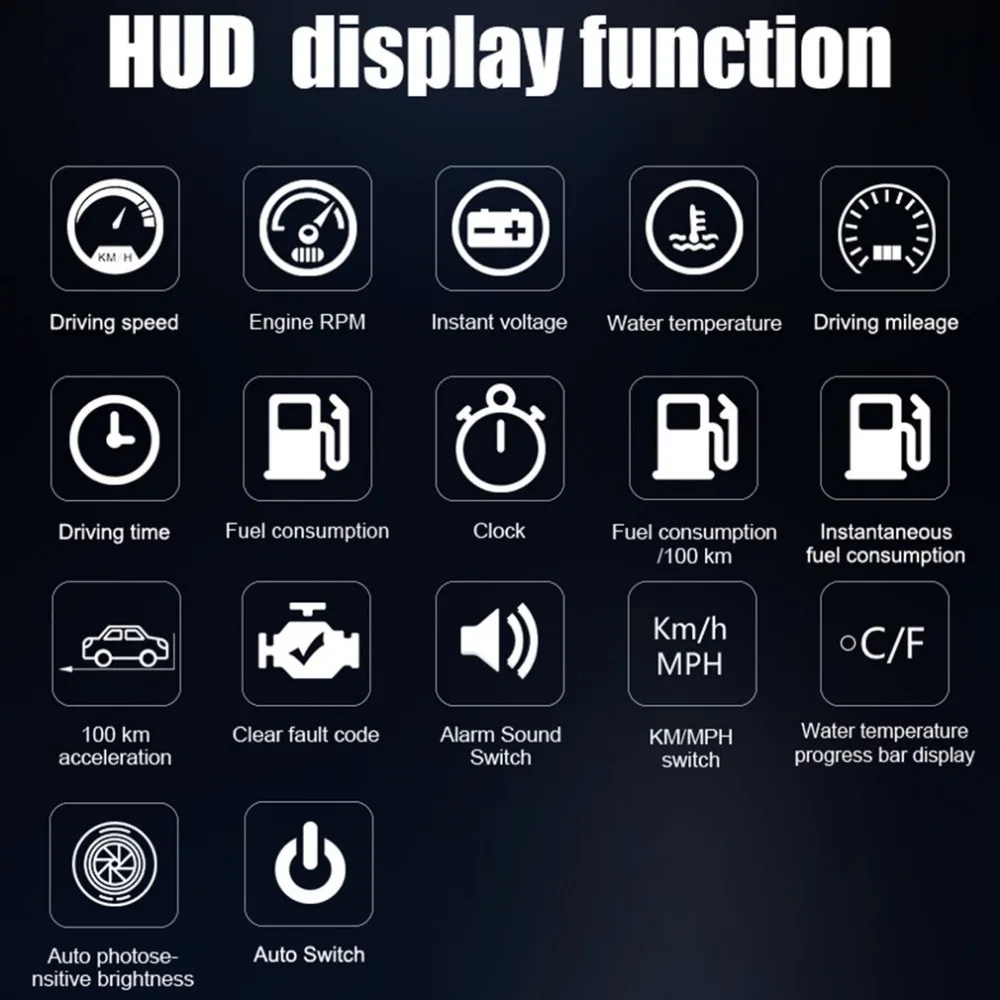 A9 автомобиля Hud Led Дисплей Obd2 превышение скорости Предупреждение системный проектор Инструмент Автоматическая регулировка Яркость