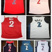 Мужские Молодежные женские баскетбольные майки волшебник Джерси#2 Джон Уолл Джерси для дешевого Белого красного черного цвета