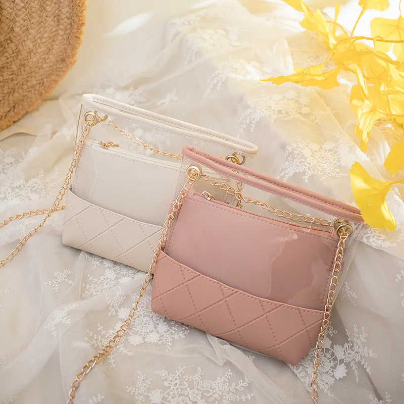 

Transparent Jelly Bag Women's 2019 Spring And Summer New Style Fashion Korean-style Fashion Chain Different Size Bags One-Should