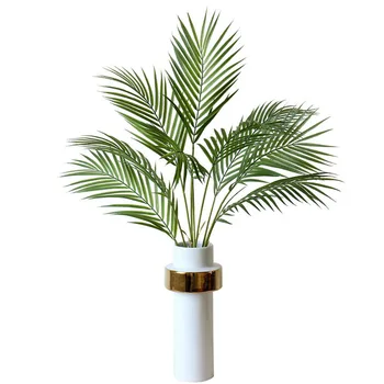 

60 CM Green Artificial Palm Leaf Plastic Plants Garden Home Decorations Scutellaria Tropical Tree Simulation flowers Fake Leaves
