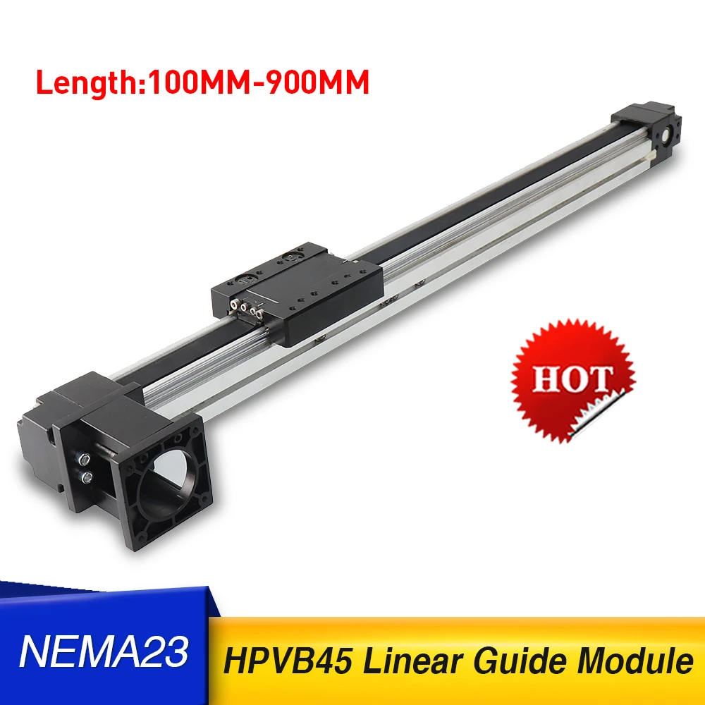 Hpvb45 Nema23 Effective Travel Stroke Lenght 100 900mm Htd3m15 Timing Belt Linear Slide Guide