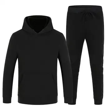 

2Pcs Men's Sets Winter Warm Soft Keeping Fleece Hoodie Sweatshirt Drawstring Long Pants Sports Tracksuit Men's Clothing