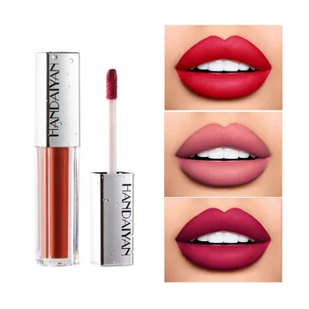 

HANDAIYAN 12 Colors Lip Gloss Ice Cream Velvet Matte Nude Decolorize Long Lasting Moisturizing Lipstick Lip Glaze Makeup