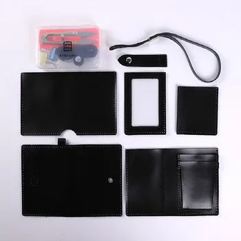 

Leather Crafts Simple Leather Wallet Kit Ins Short Female Wallet Homemade Diy Material Leather Simple Wallet ID Package