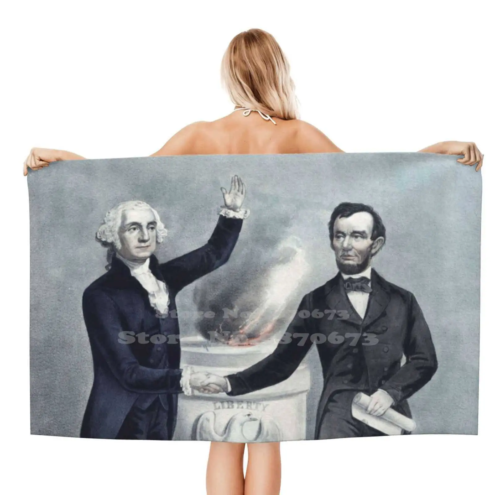 Washington E Lincoln Fashion Asciugamano Da Bagno Morbido Doccia Lincoln President Lincoln George Washington President Washington