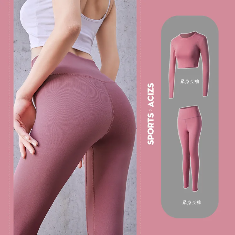 Plus Size Vital Seamless Yoga Set Gym Clothing Fitness Leggings+Cropped