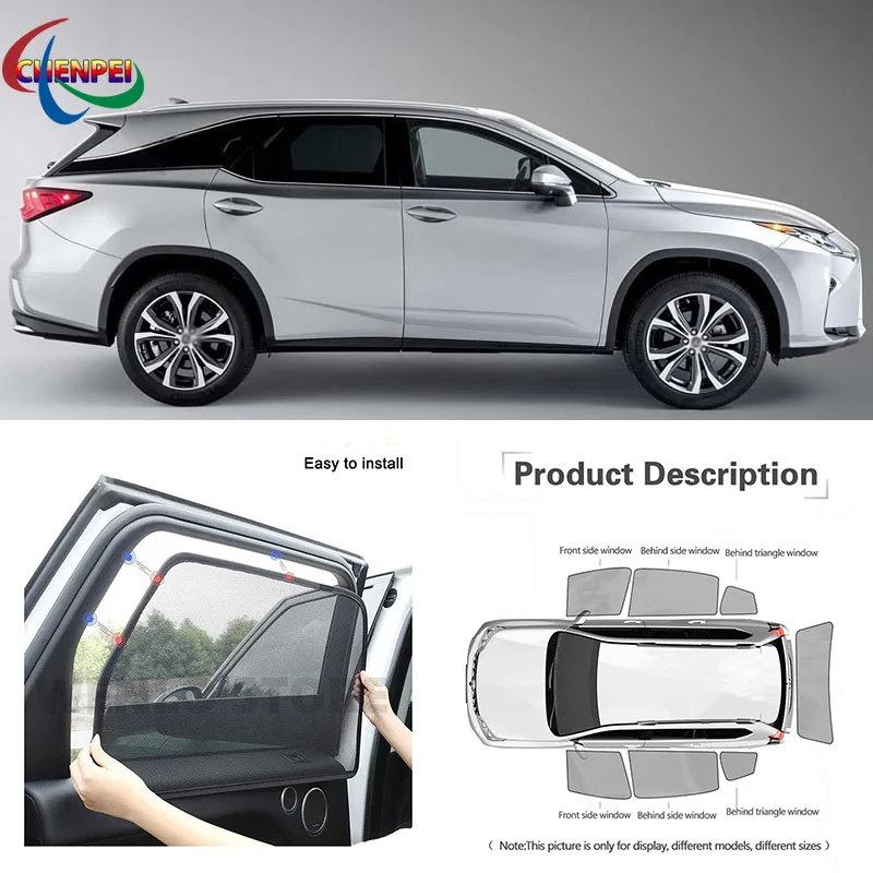 

For Lexus RX 2016 Car Full Side Windows Magnetic Sun Shade UV Protection Ray Blocking Mesh Visor Car Decoration Accessories