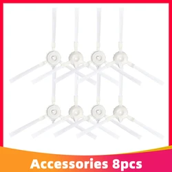 Washable 4/8 Pcs Side Brushes for 360 S6 Robot Vacuum Cleaner Replacements Parts White Flexible silicone material