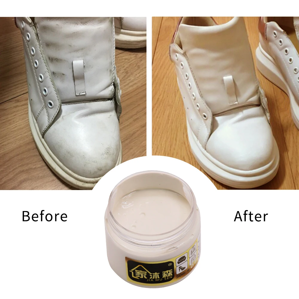 Beige White Leather Repair Paste Shoe Cream for Car Seat Leather Sofa Handbag Scratch Crack Restora