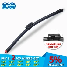 OGE 14''-32'' Replacement Wiper Windscreen Wiper Blade Fit 19mm Push Tab Arm Replace Rubber Refill Convenient 1PC