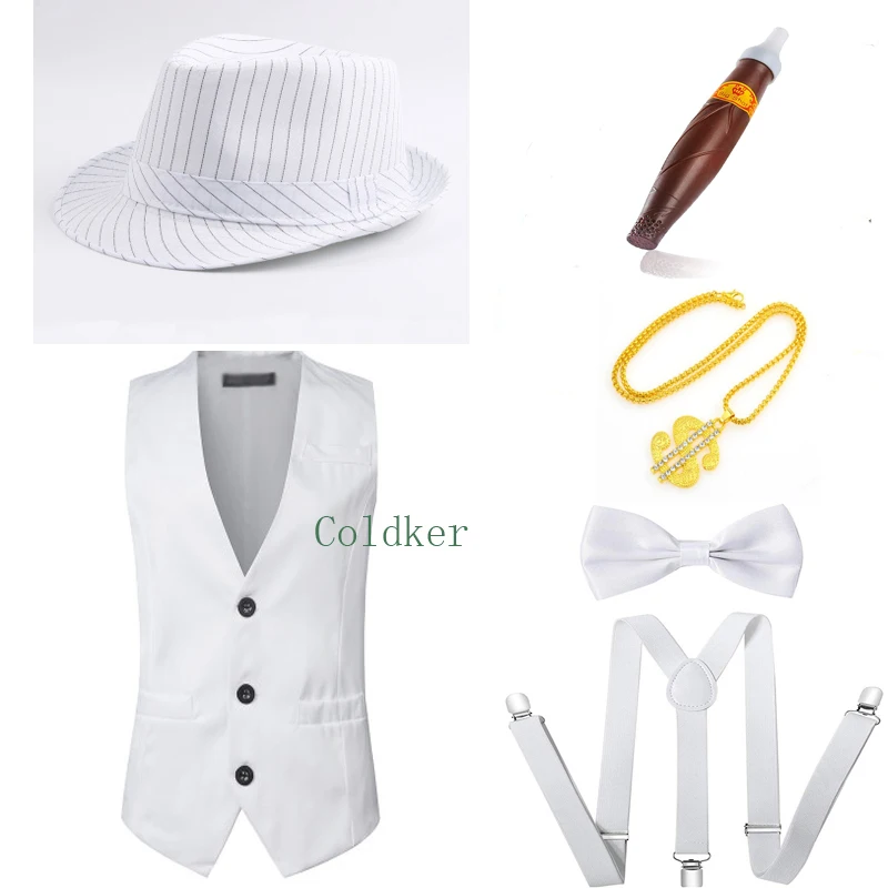 Costume classique rétro des années 1920 pour homme, ensemble d'accessoires  pour grand-père, Gatsby, Gangster, avec chapeau de journal intime -  AliExpress