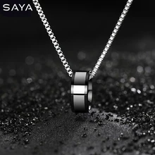 Tungsten Carbide Pendants Chain Necklace for Men with Hi-Tech Ceramic  Scratch Proof Length 50/55/60CM