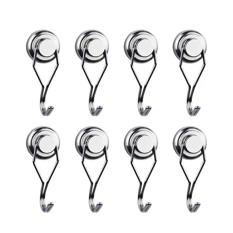 

ELEG-Swivel Swing Powerful Magnetic Hooks,Strong Heavy Duty Neodymium Magnet Hooks - Great For Your Refrigerator And Other Magne