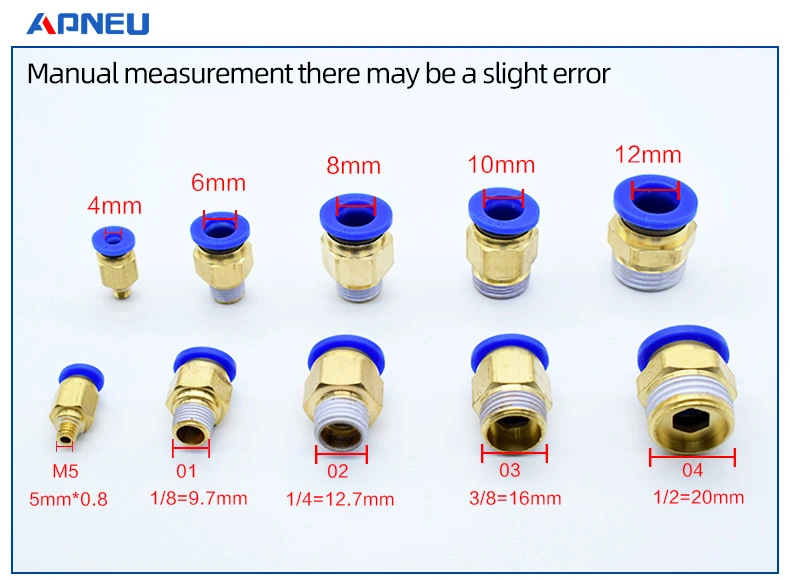 10 мм 8 мм 12 мм 6 мм 4 мм Воздушный пневматический шланг трубка 1/" BSP 1/2" 1/" 3/8" мужской резьба соединитель воздушной трубы быстрая муфта латунный фитинг
