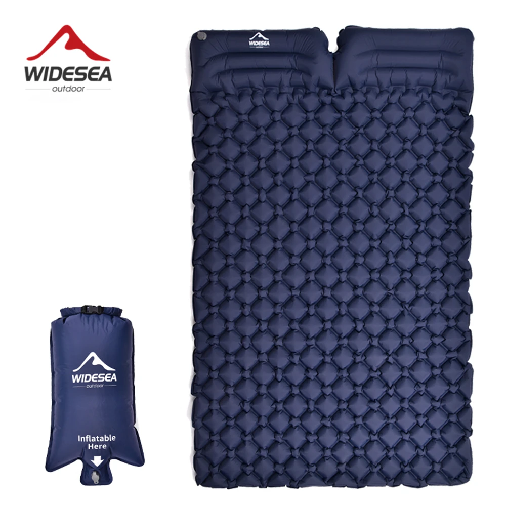Widesea Camping Double Inflatable Mattress Outdoor Sleeping Pad Bed