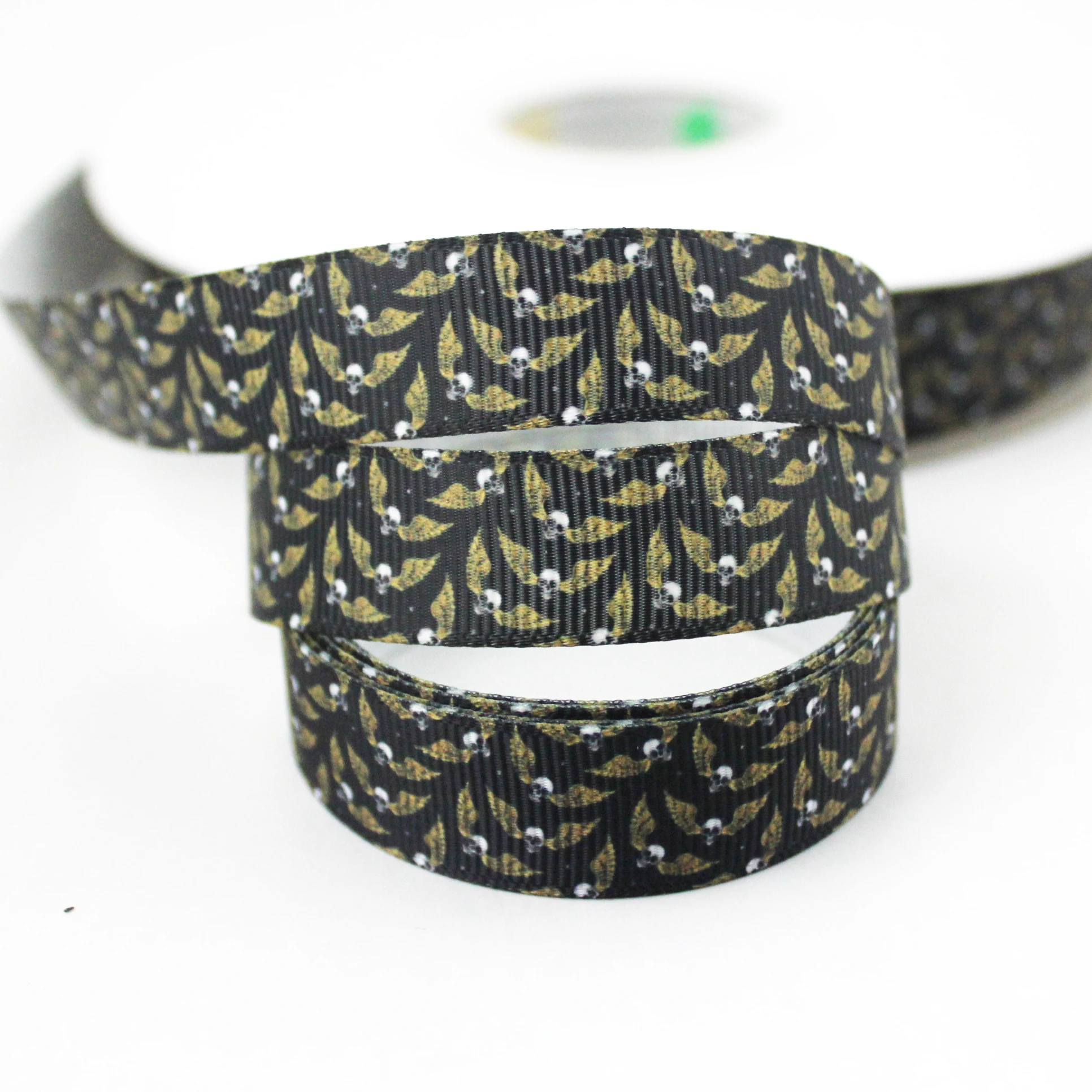 

Cute skull printed grosgrain ribbon Packing Tape DIY Hair Bow Sewing Accessories 16mm 22mm 25mm 38mm 75mm