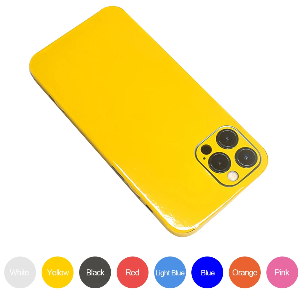 Colorful Glossy Wrap Skin Ice Film For iPhone 13 12 Pro Max 11 XR XS X 6 7 8 Plus Bright Surface Rear Decal Back Stickers | Мобильные