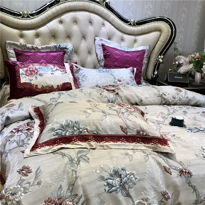 2019 Роскошные жаккардовые постельное белье queen/king size комплект постельного белья 4/6/10 шт. пододеяльник комплекты толстые Постельное белье из