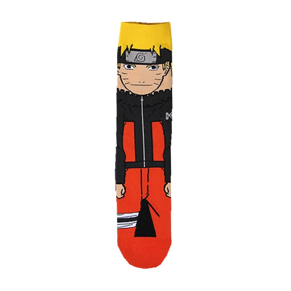 Men's Autumn Winter Cartoon Naruto Sasuke Dragon Z Ball Son Goku One Piece Luffy Cotton Happy Socks Japanese Anime Funny Socks - Цвет: A