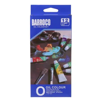 

12 Colors Acrylic Paint Drawing Pigment Oil Painting 6ml Tube With Brush Set Artist Supplies X6HB
