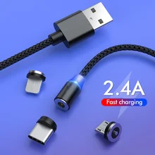 Магнитный usb-кабель для телефона samsung Xiaomi huawei, кабель для быстрой зарядки Micro USB type-C, магнитный usb-кабель C