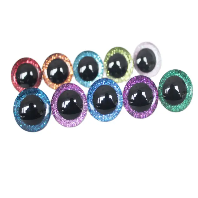 20pcs/LOT --9MM-35MM   safety 3D GLITTER  toy eyes & hard washer--color& size option 1
