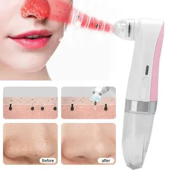 

Small Bubble Electric Face Skin Pore Cleaner Machine with 1 Pack Cotton Swabs Blackheads Pimples Removal Beauty Massager Device