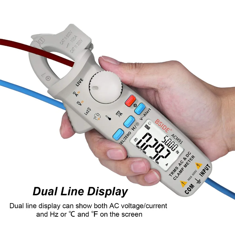 

Ultra-Portable LCD Digital Clamp Meter DC AC Current 100A 1mA Accuracy Ammeter Auto Range Multimeter Voltmeter Tester