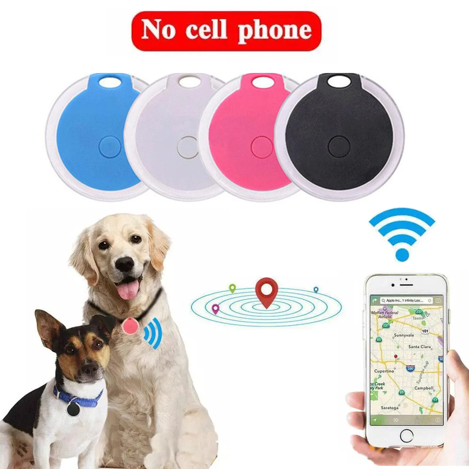 GPS Locator Key Finder Anti Lost Tracker Anti Lose Tracker Item Locator Anti Lost Locator Key Chain Locator Mini Gps Trackers Cat Dog Loss Prevention Waterproof Device Tool for Pet Dog Cat Kids Car Wallet Key Collar Gps Locator IN STOCK