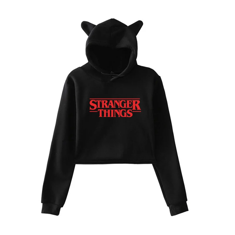 

Stranger Things 2019 New Hoodies Women Print Spring Autumn Harajuku Hip Hop Short Sweatshirt Ladies Fashion Harajuku Casual Tops