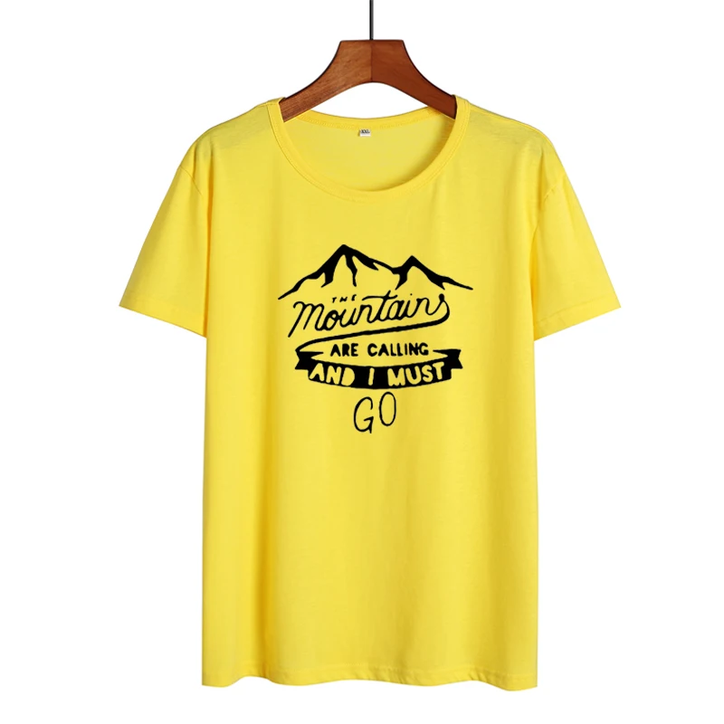 Футболка с принтом The Mountains Are call and I Must Go Travel Lovers Adventure Time Camping Harajuku женская одежда