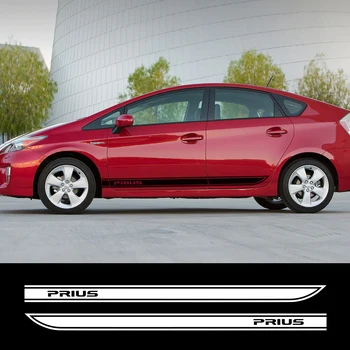 

2PCS Vinyl Car Sticker Auto Long Side Stripes For Toyota Prius Car Door DIY Decals Sport Graphics Tuning Car Styling Accessories