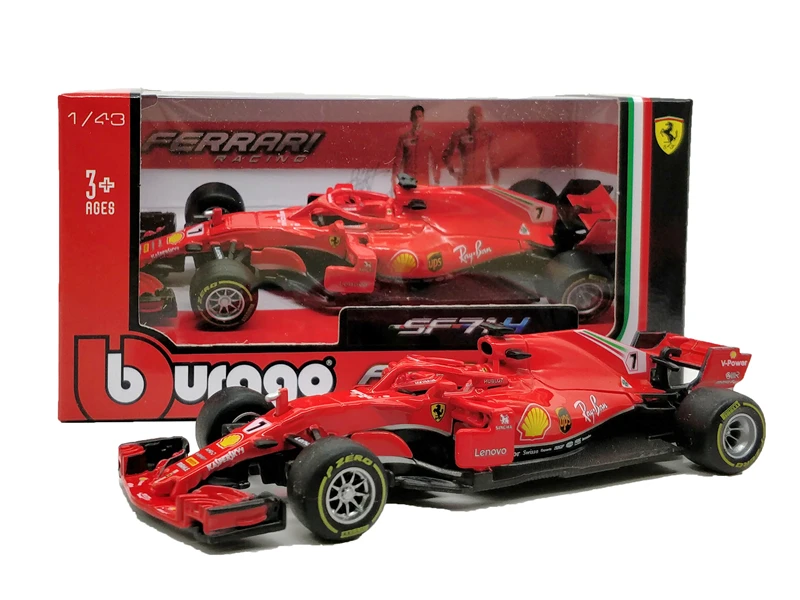 BBurago F1 весы 1:43 RedBull AMG W05 W07 SF71H SF70H SF16 RB13 RB14 RB15 SF90 литья под давлением гоночный автомобиль модель Машинки Игрушки - Цвет: SF71H Nr7 K.Raikko