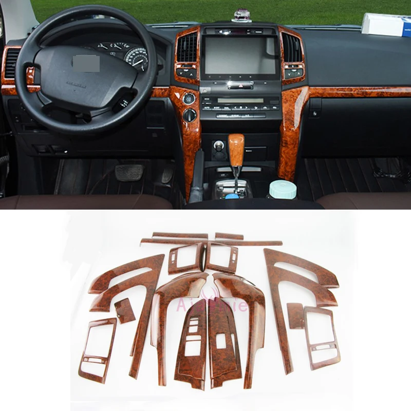 

For Toyota Land Cruiser 200 2008 2009 2010 2011 2012 2013 2014 2015 Wooden Color Trim Cover Package Chrome Car-Styling Accessory