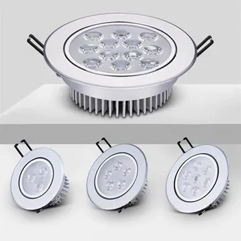 라운드 디밍 가능 LED 다운라이트, 내장 COB LED 천장 조명, ac85-265V 실내 조명, 3W, 6W, 10W, 14W, 18W, 24W