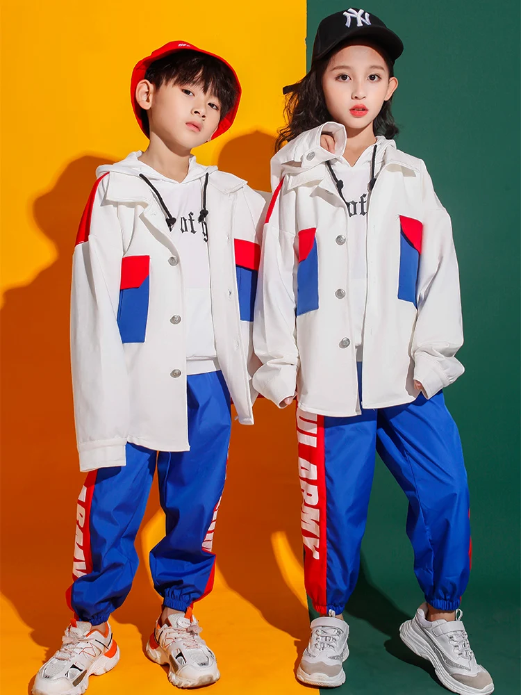

Kids Ballroom Modern Jazz hip Hop Dancewear Costumes Set Shirt Tops Jogger Pants Girls Boys Party wear Dancing Clothes Outfits