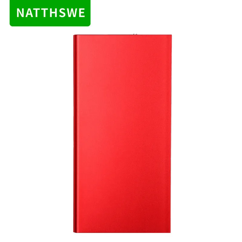 

NATTHSWE Ultra-thin Metal Red 8000 mAh High Capacity External Battery Fast Charging Power Bank for Smartphone, Tablet and More